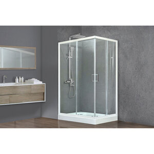 Изображение товара Душевой уголок Royal Bath HP RB8120HP-T-L, 120 х 80 см, с поддоном, левый, стекло прозрачное, профиль белый