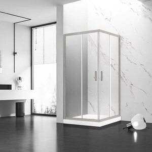 Изображение товара Душевой уголок Veconi Rovigo RV83-12090-01-C5, 120 x 90 см, стекло прозрачное, профиль никель брашинг