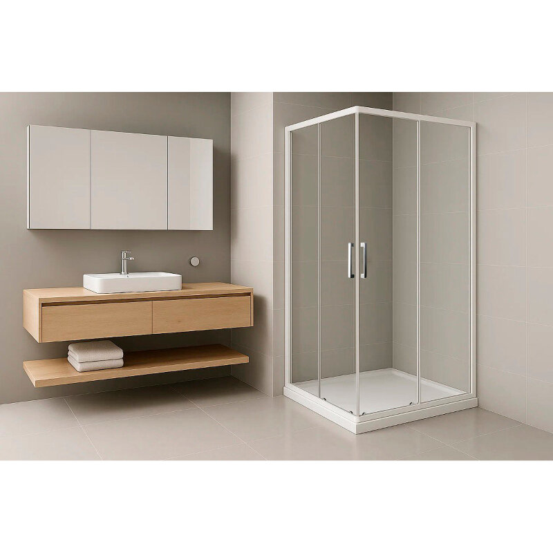 Изображение товара Душевой уголок Royal Bath HPD RB7075HPD-T 75x70 см прозрачное стекло белый профиль