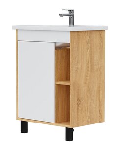 Изображение товара Тумба под раковину Volna Osmond tnOSMOND60.1D-04, 60 см, напольная, белый, дуб сонома