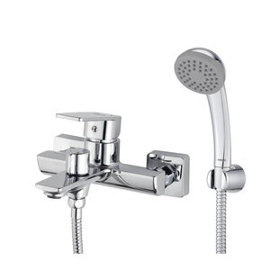 Изображение товара Полимерный смеситель для ванны и душа Milardo Poli POLSB00M02, с душевым гарнитуром, хром