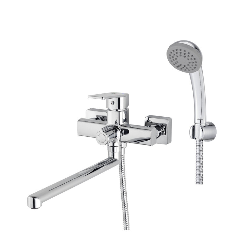 Изображение товара Полимерный смеситель для ванны и душа Milardo Poli POLSB00M10, с душевым хром