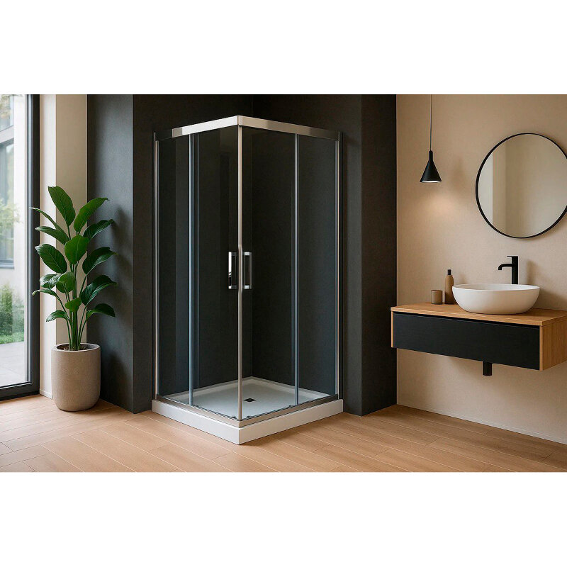 Изображение товара Душевой уголок Royal Bath RB7585HPD-T-CH 85x75 см прозрачное стекло хром профиль