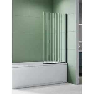 Изображение товара Шторка на ванну Aquatek AQ.BS.080.2BL, 80 см, стекло рифленое, профиль черный матовый