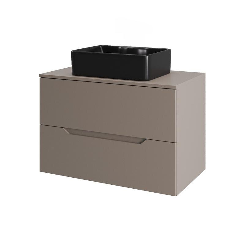 Изображение товара Тумба с раковиной Orange Line Li-70TuLMDF+B01-475MB 70 см подвесная черная матовая