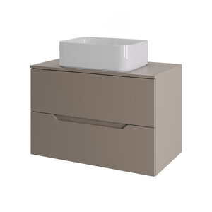 Изображение товара Тумба с раковиной Orange Line, Li-70TuLMDF+B02-460W, 70 см, подвесная, раковина белая матовая, латте матовый