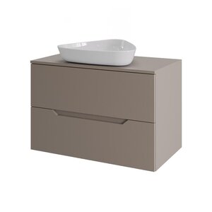 Изображение товара Тумба с раковиной Orange Line, Li-70TuLMDF+B07-500W, 70 см, подвесная, раковина белая матовая, латте матовый