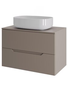 Изображение товара Тумба с раковиной Orange Line, Li-70TuLMDF+B07-540W, 70 см, подвесная, раковина белая матовая, латте матовый