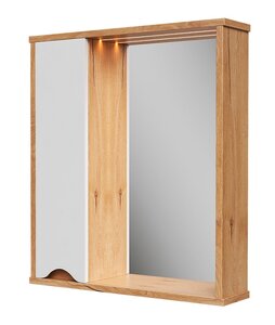 Изображение товара Зеркальный шкаф Volna Barney zsBARNEY60.L/R-04, 60 см, с подсветкой, левый/правый, белый, дуб гудзон