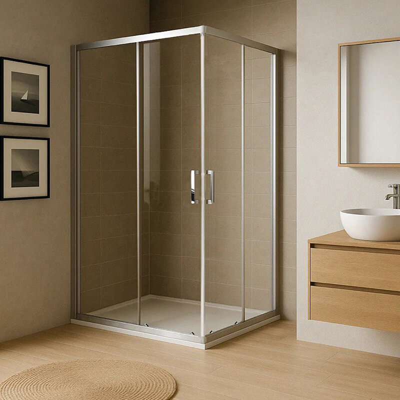 Изображение товара Душевой уголок Royal Bath RB7595HPD-T-ST 95х75 см с прозрачным стеклом и сатиновым профилем