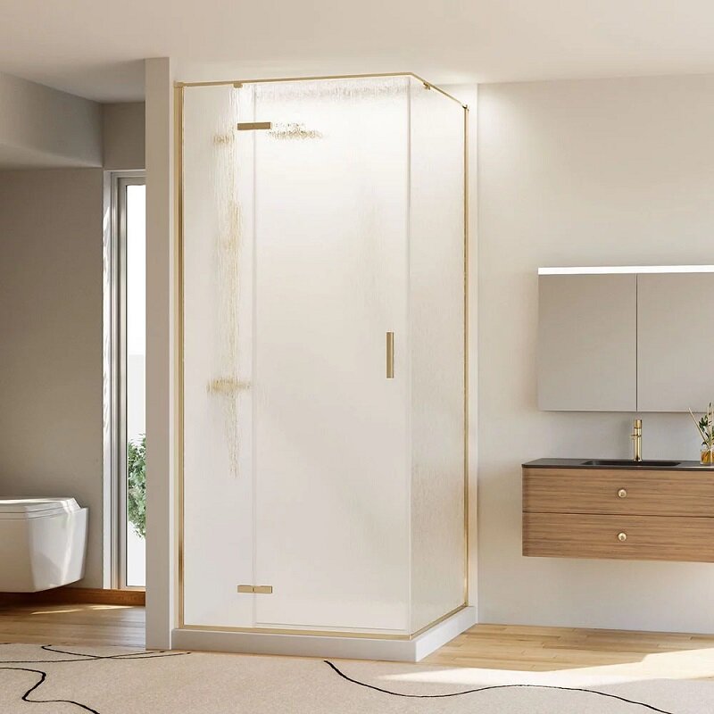 Изображение товара Душевой уголок Veconi Rovigo 120x90 см золото брашинг