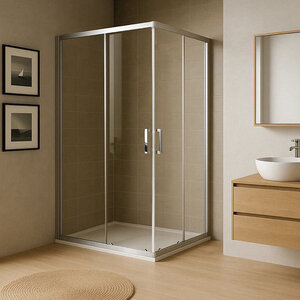 Изображение товара Душевой уголок Royal Bath RB8510HPD-T-ST 100x85 см стекло прозрачное сатин профиль Россия