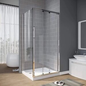 Изображение товара Душевой уголок Veconi Rovigo RV028-10090-01-C8, 100 x 90 см, стекло прозрачное, профиль хром