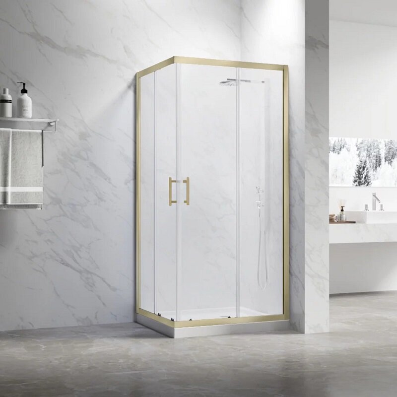 Изображение товара Душевой уголок Veconi Rovigo RV27G 110x90 см стекло прозрачное профиль золото