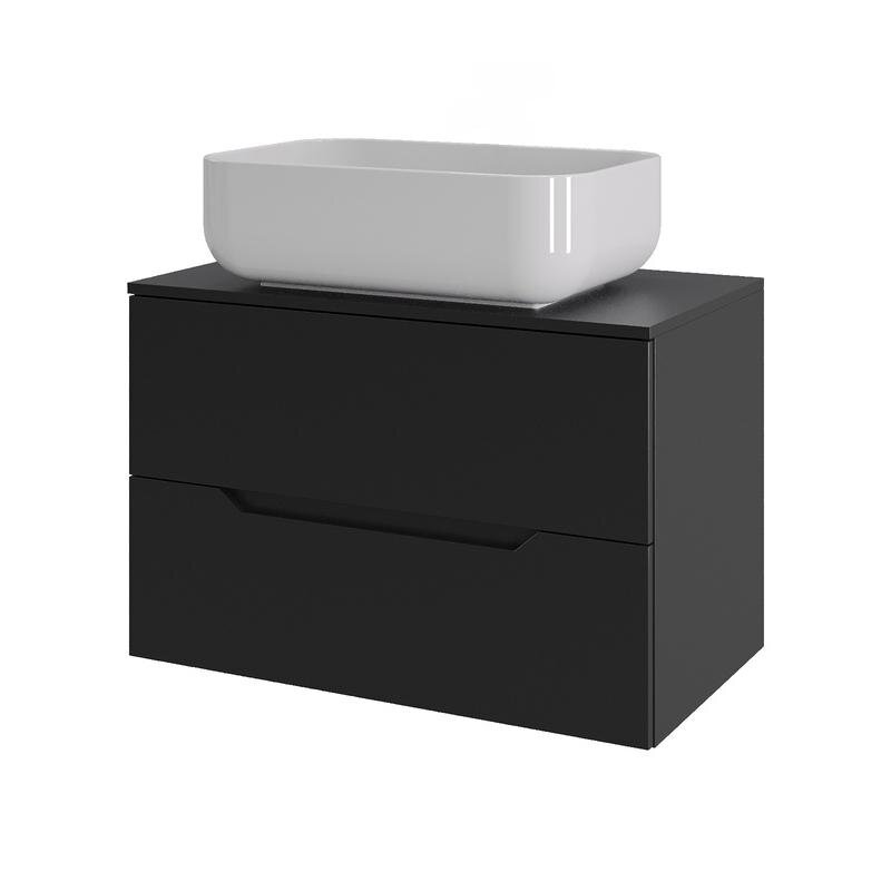 Изображение товара Тумба с раковиной Orange Line Li-70, 70 см, подвесная, черная матовая