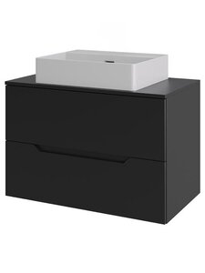 Изображение товара Тумба с раковиной Orange Line, Li-70TubMDF+B04-500W, 70 см, подвесная, раковина белая матовая черная матовая