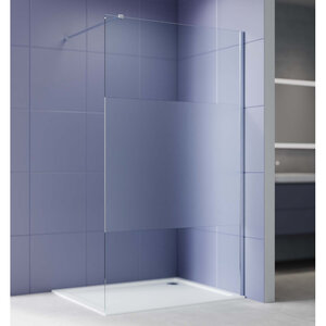 Изображение товара Душевая стенка Aquatek Walk in AQ.WI.100.3CH, 100 см, стекло матовая полоса, профиль хром