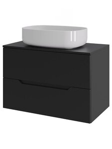 Изображение товара Тумба с раковиной Orange Line, Li-70TubMDF+B07-540W, 70 см, подвесная, раковина белая матовая, черная матовая