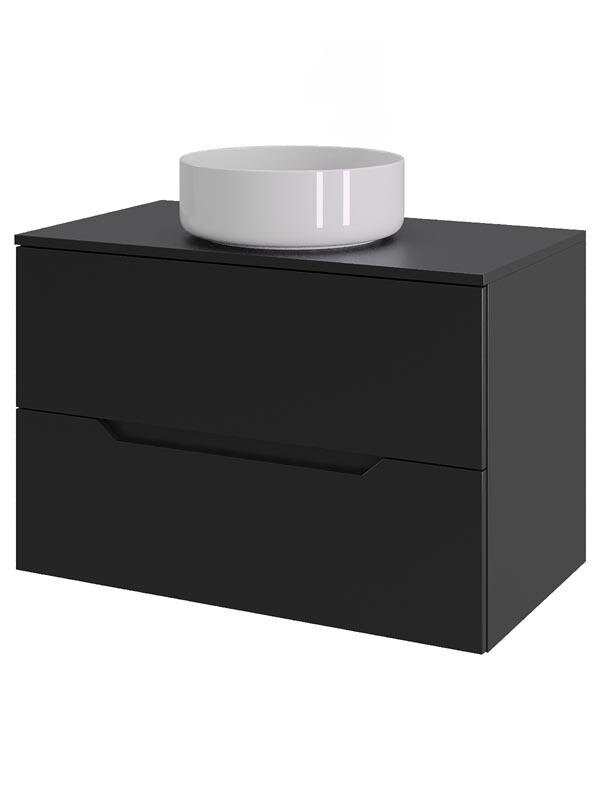 Изображение товара Подвесная тумба с раковиной Orange Line 70 см черный МДФ с Soft Touch