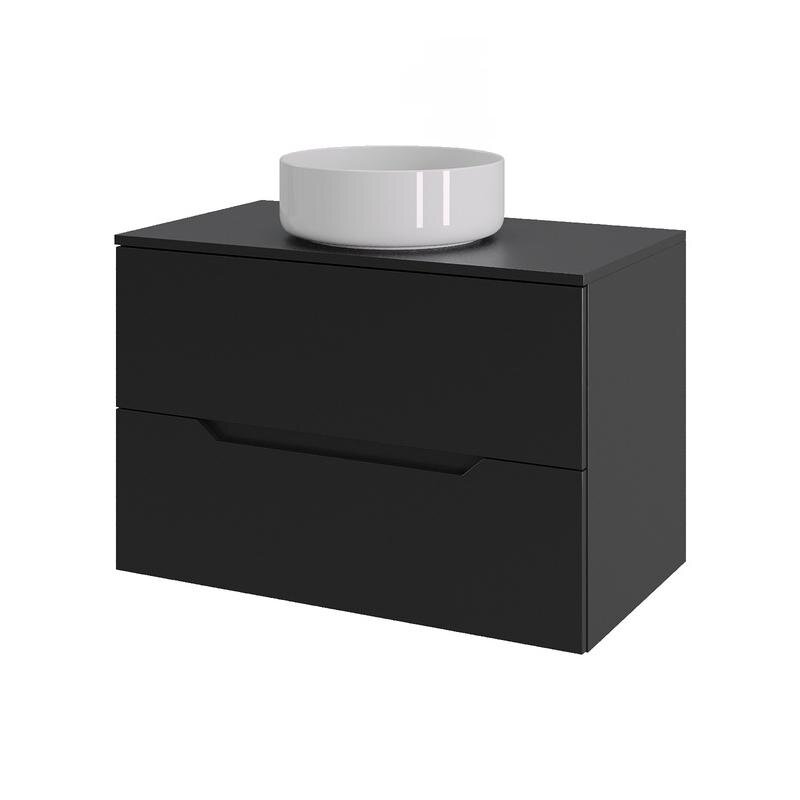 Изображение товара Подвесная тумба с раковиной Orange Line 70 см черный МДФ с Soft Touch