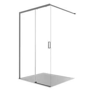 Изображение товара Душевая стенка Aquatek Walk in AQ.WISL.120.1GM, 120 см, стекло прозрачное, профиль вороненая сталь, gunmetal