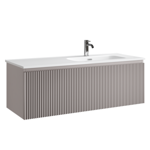 Изображение товара Тумба под раковину Sancos SNOB R 1.0, SNR1.0120LSM/SNR1.0120RSM, 120 см, подвесная, чаша левая/правая, Doha Soft