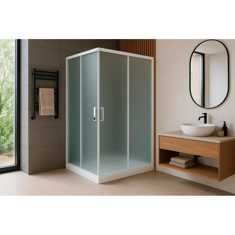 Изображение товара Душевой уголок Royal Bath HPD RB9105HPD-C 105x90 см стекло матовое белый профиль