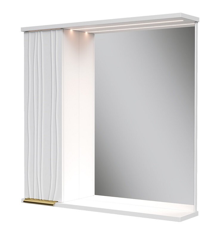 Изображение товара Зеркальный шкаф Volna LottyGold 70 см с подсветкой и розеткой, белый, Россия