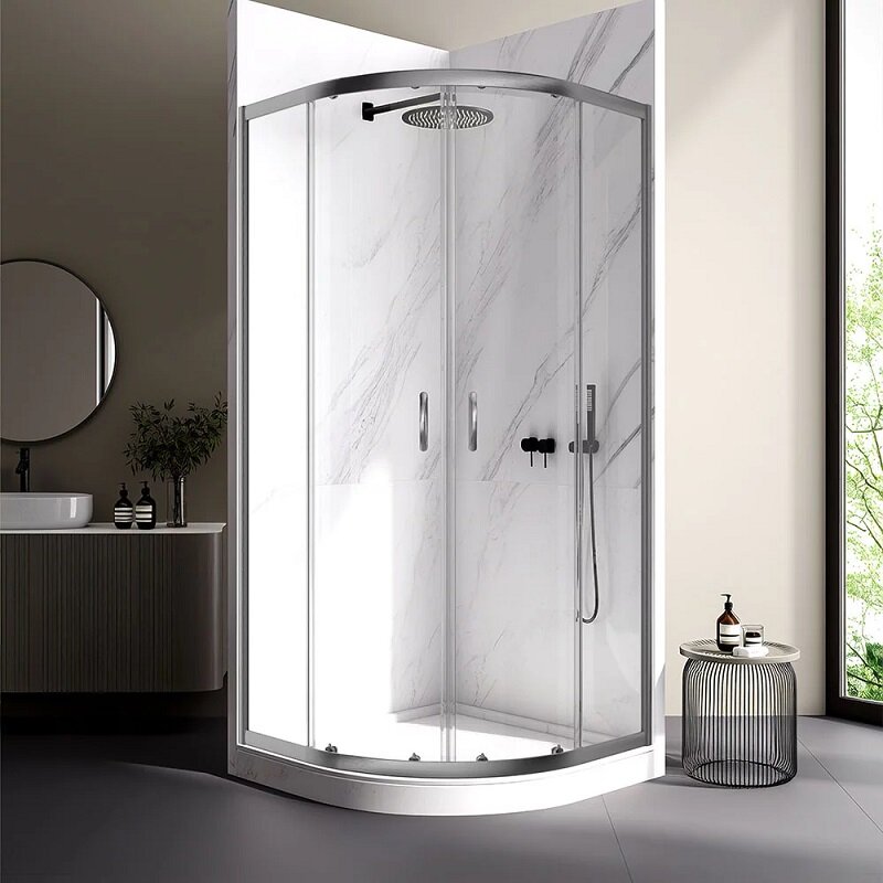 Изображение товара Душевой уголок Veconi Rovigo RV202GR-80-01-C4 80x80 см с раздвижными дверями