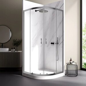 Изображение товара Душевой уголок Veconi Rovigo RV202GR-90-01-C4 90x90 см стекло прозрачное профиль графит