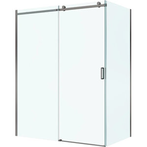 Изображение товара Душевой уголок BelBagno SOFT_CLOSE-2-AH-1-160/80-C-GM, 160 х 80 см, стекло прозрачное, профиль вороненая сталь, gunmetal