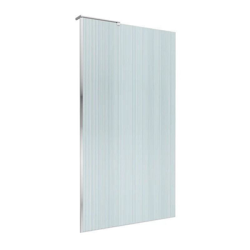 Изображение товара Душевая стенка BelBagno UNO-L-1-TB-100-FL-Cr 100 см с рифленым стеклом и хром профилем