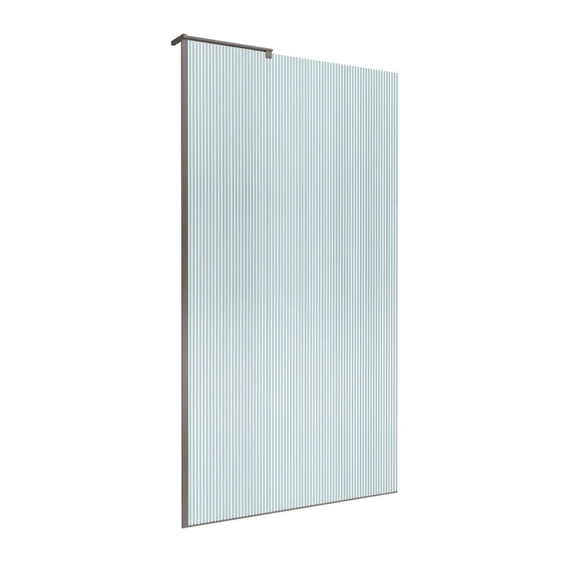 Изображение товара Душевая стенка BelBagno UNO-L-1-TB-100-FL-GM 100 см стекло рифленое профиль вороненая сталь gunmeta