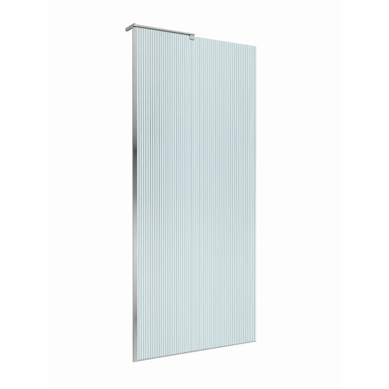 Изображение товара Душевая стенка BelBagno UNO-L-1-TB-90-FL-Cr, 90 см, стекло рифленое, профиль хром