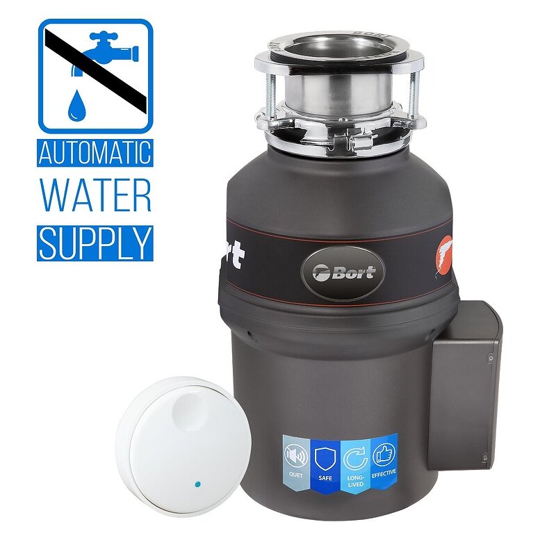 Изображение товара Измельчитель пищевых отходов Bort Titan 9000 560 Вт серый для кухни