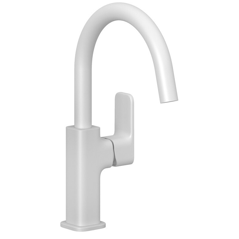 Изображение товара Смеситель для раковины Kludi Renon 420275375 с донным клапаном белый матовый