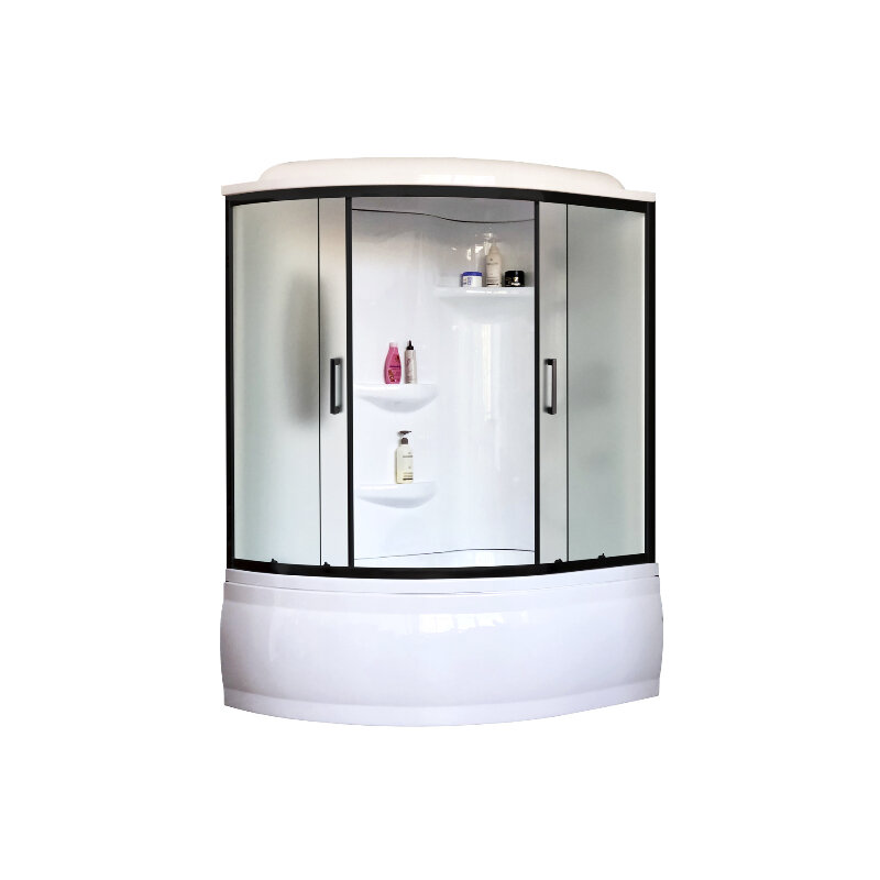 Изображение товара Душевой бокс Royal Bath ALP RB140ALP-C-BL с раздвижными дверями 140х95 см черное стекло