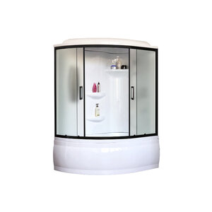 Изображение товара Душевой бокс Royal Bath ALP RB140ALP-C-BL с раздвижными дверями 140х95 см черное стекло