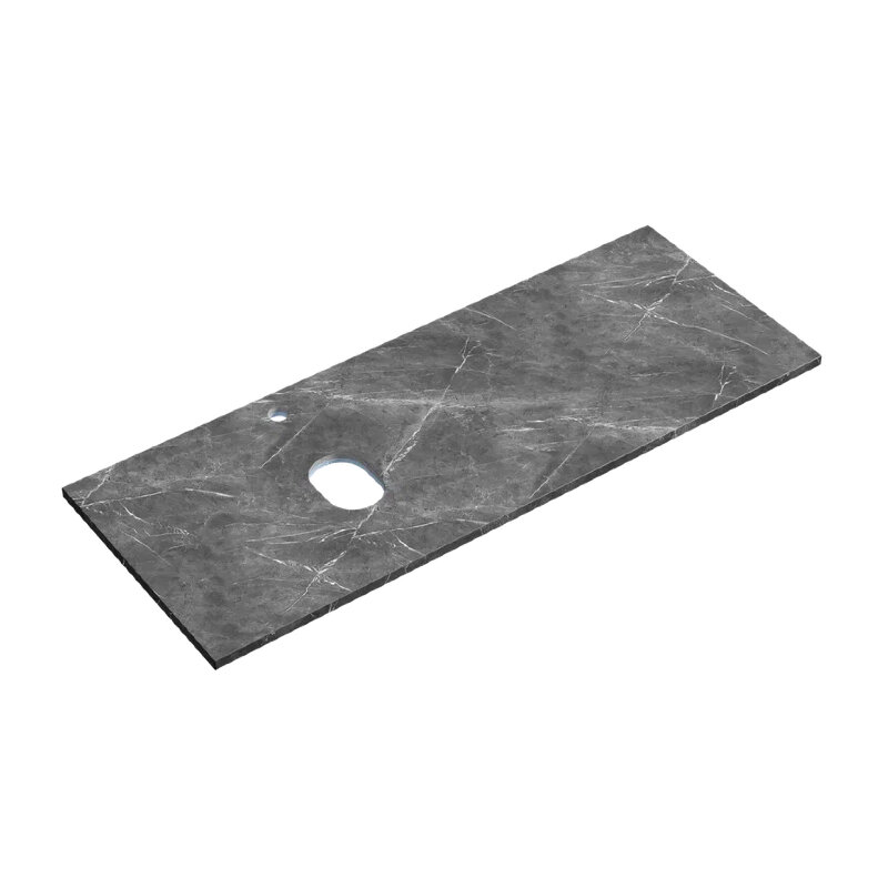 Изображение товара Столешница Sancos TT120A1XL/TT120A1XR из керамогранита черного цвета с отверстием