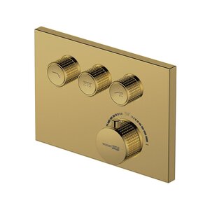 Изображение товара Смеситель WasserKRAFT Sauer 7158 Thermo, для ванны и душа, термостатический, PVD золото 