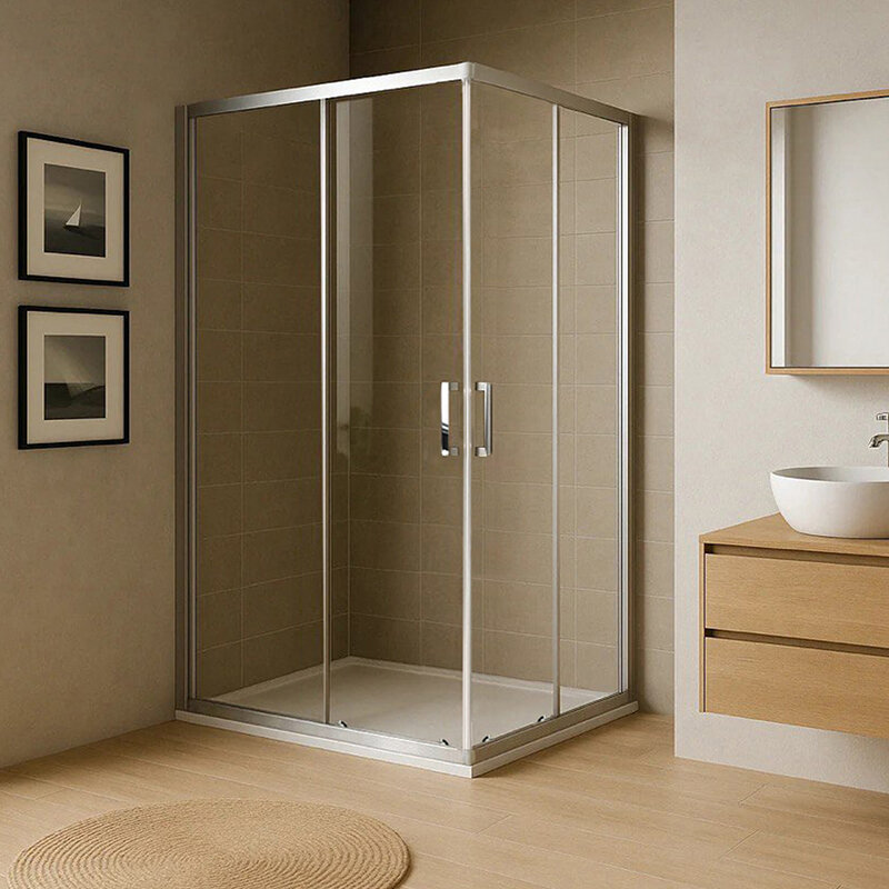 Изображение товара Душевой уголок Royal Bath 115x70 см стекло прозрачное сатин профиль Россия Изображение товара Душевой уголок Royal Bath 115x70 см стекло прозрачное сатин профиль Россия