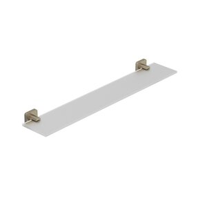 Изображение товара Стеклянная полка Kludi Vela S 25973N5 60 см с держателями никель для ванной комнаты