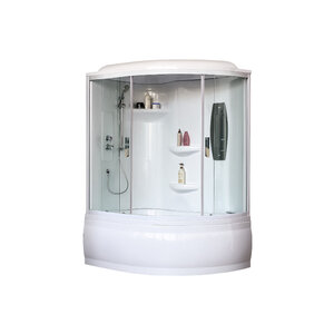 Изображение товара Душевой бокс Royal Bath ALP RB150ALP-T-L/b/g/RB150ALP-T-R/b/g, 150 х 95 см, левая/правая, стекло прозрачное, профиль белый