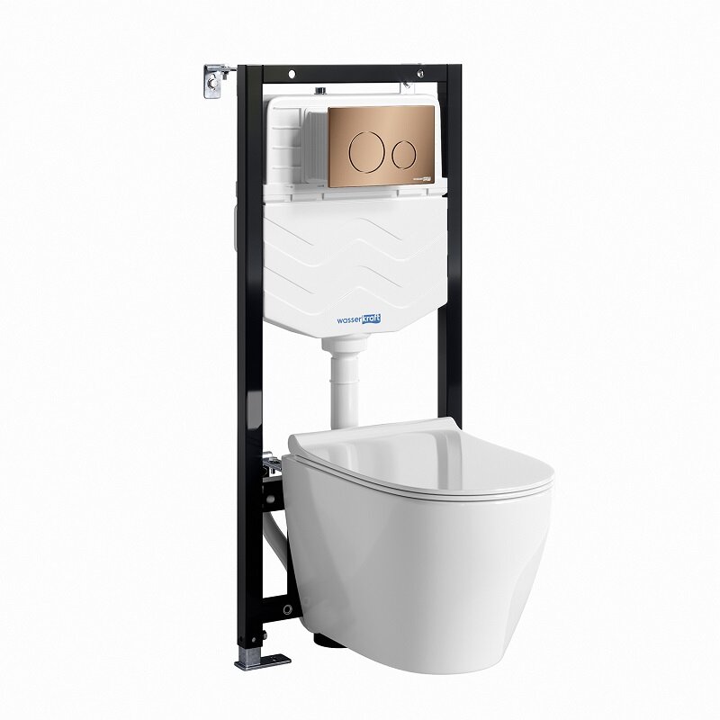 Изображение товара Инсталляция WasserKRAFT 10TLT.010.ME.RG02.H002 с подвесным унитазом и крышкой микролифт
