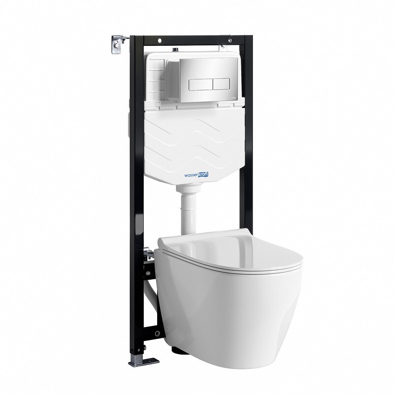 Изображение товара Инсталляция WasserKRAFT 10TLT.010.МЕ.Ч03.Х002 для подвесных безободковых унитазов
