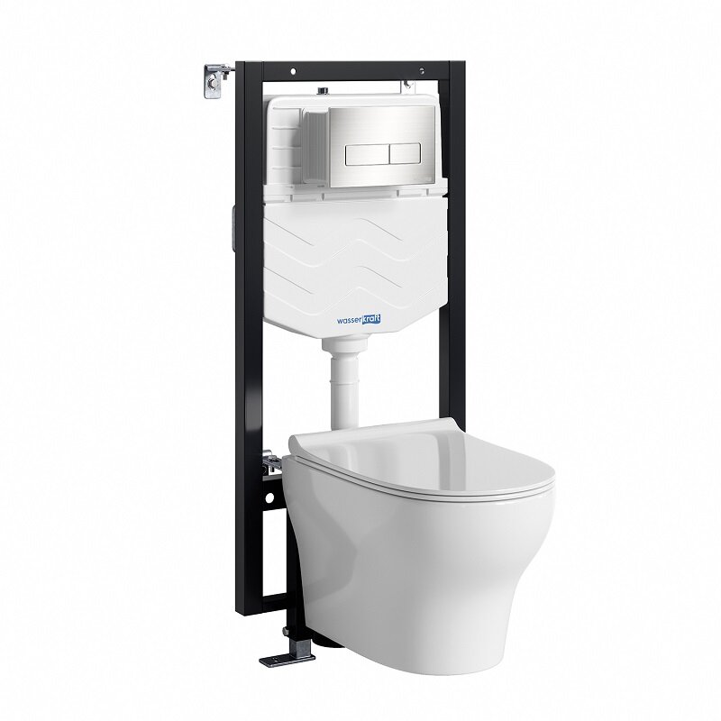 Изображение товара Инсталляция WasserKRAFT для подвесного безободкового унитаза Berkel 56TLT.010.ME Изображение товара Инсталляция WasserKRAFT для подвесного безободкового унитаза Berkel 56TLT.010.ME