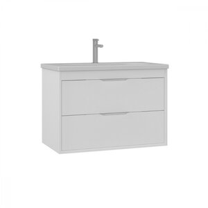Изображение товара Тумба с раковиной Orka Clay 80 см белый матовый подвесная с ящиками
