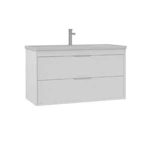 Изображение товара Тумба с раковиной Orka Clay 5004385, 100 см, подвесная, белый матовый