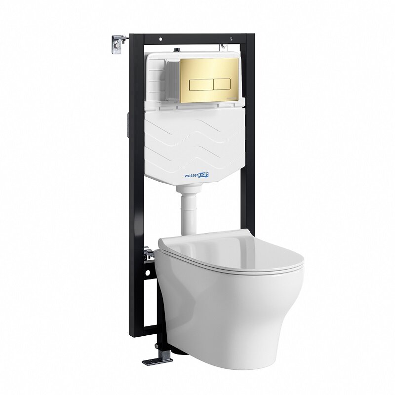 Изображение товара Инсталляция WasserKRAFT 56TLT.010.МЕ.ПГ03.Г001 с подвесным унитазом Berkel