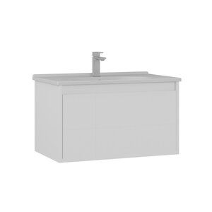 Изображение товара Тумба с раковиной Orka Likya 5002492, 80 см, подвесная, цвет белый матовый